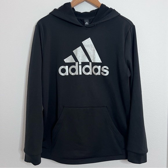 adidas Tops - Adidas Glitter Logo Pullover Hoodie